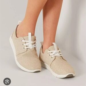 TOMS Del Rey Natural Metallic Linen Sneakers